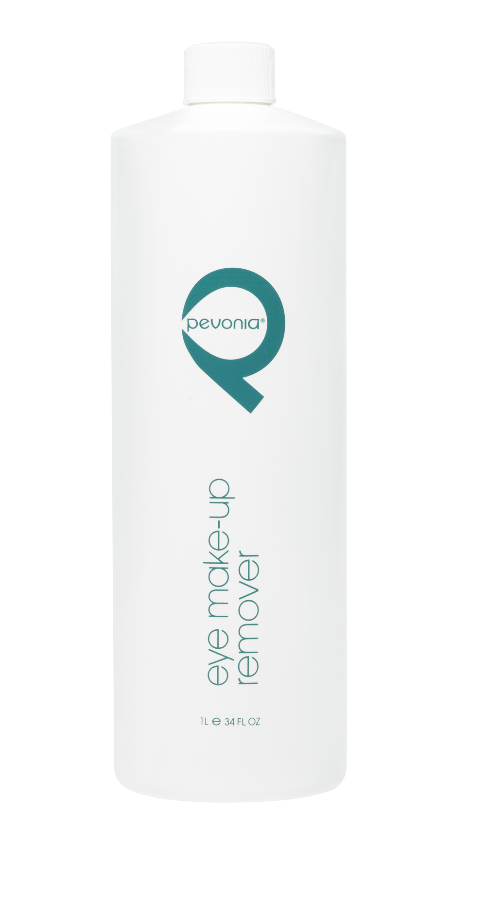 Peovonia eye makeup remover bottle on a white background