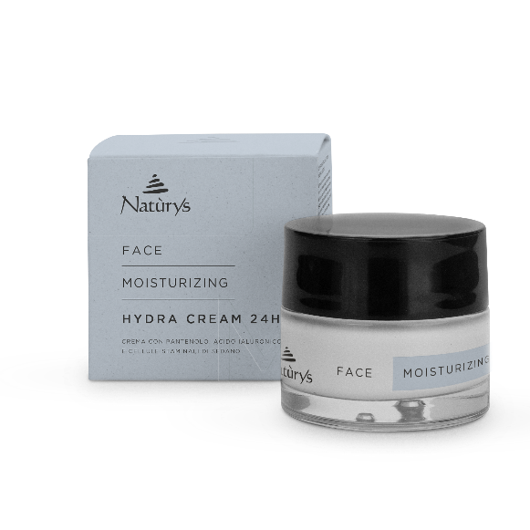 Naturys Face Moisturizing Hydra Cream 24H jar and box on a white background