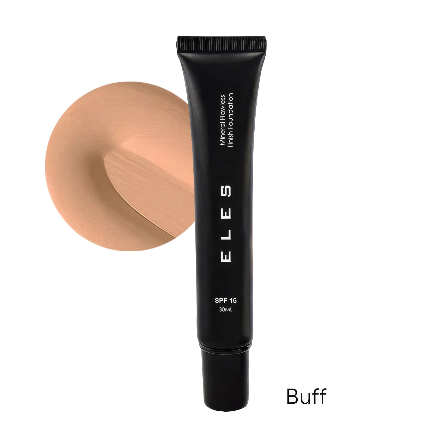 ELES foundation tube with a swatch of Buff color on a white background