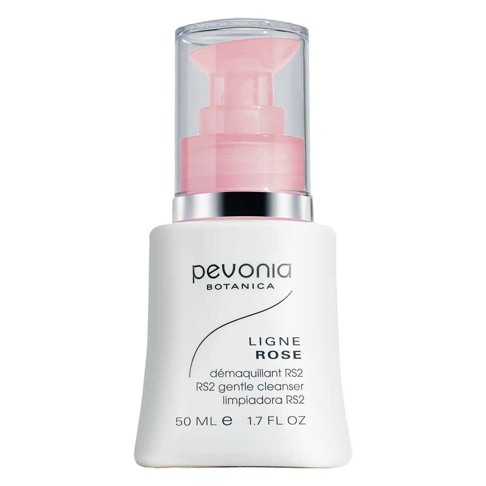 Pevonia Botanica skincare product with pink pump on a white background