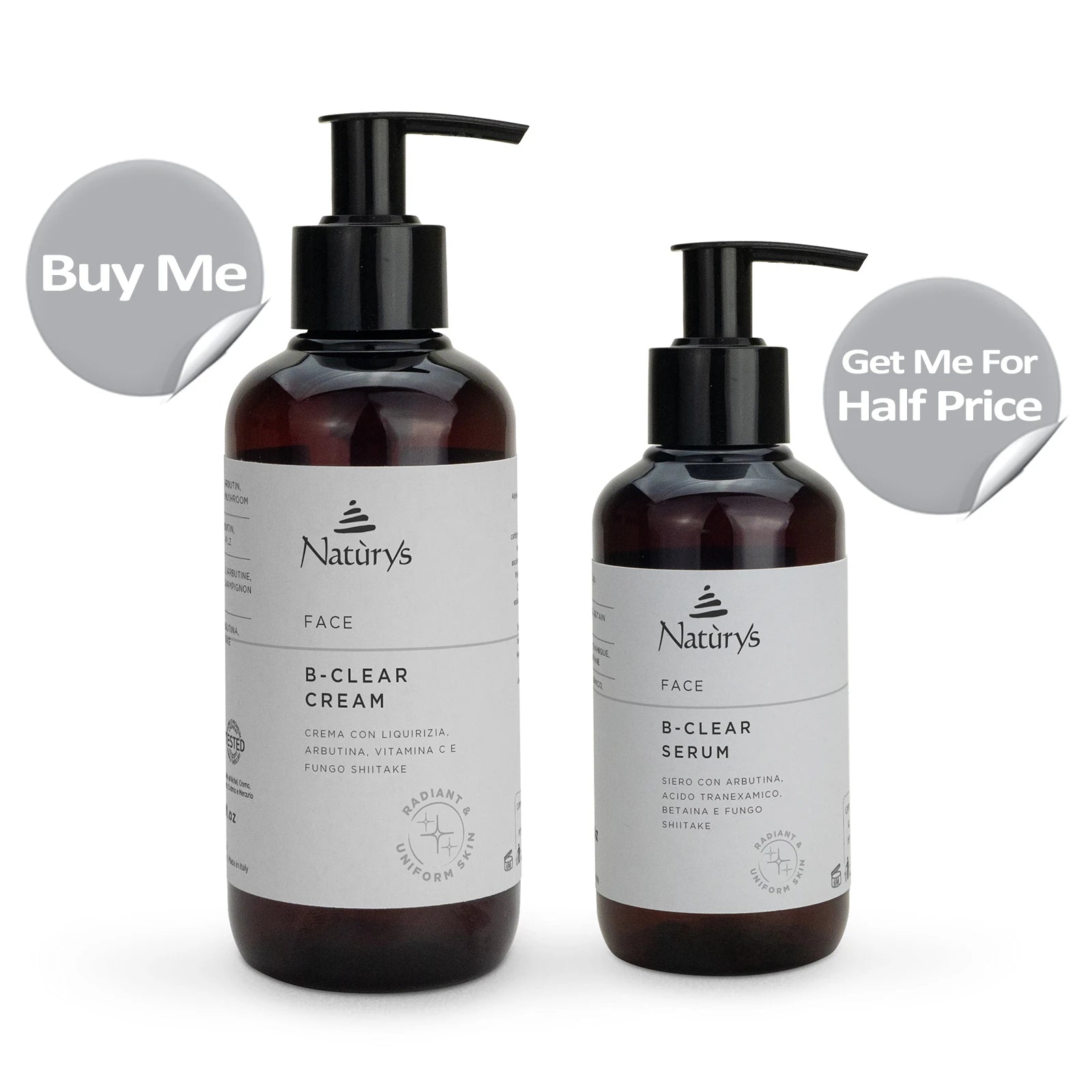 Purchase Naturys B-Clear Cream 250ml and Get the Naturys B-Clear Serum 100ml at Half Price (PROFESSIONAL)