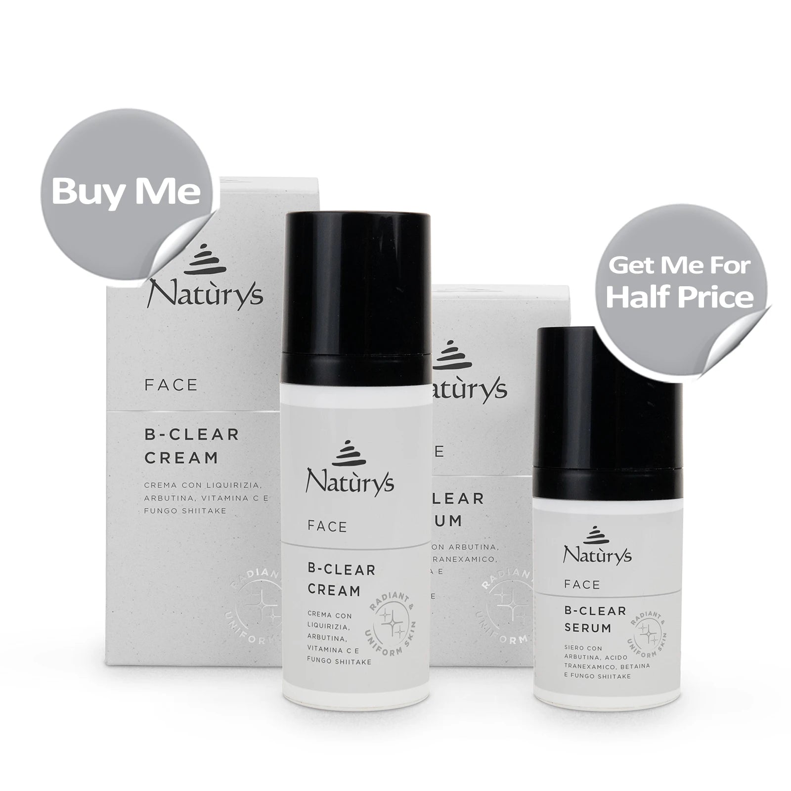 Purchase the Naturys B-Clear Cream and Get the Naturys B-Clear Serum at Half Price