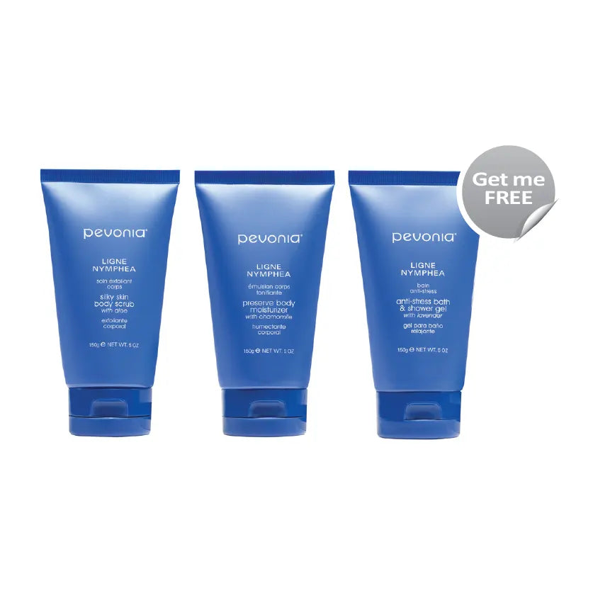 Silky Body Scrub and Preserve Body Moisturiser + FREE Full Size Anti-Stress Bath & Shower Gel
