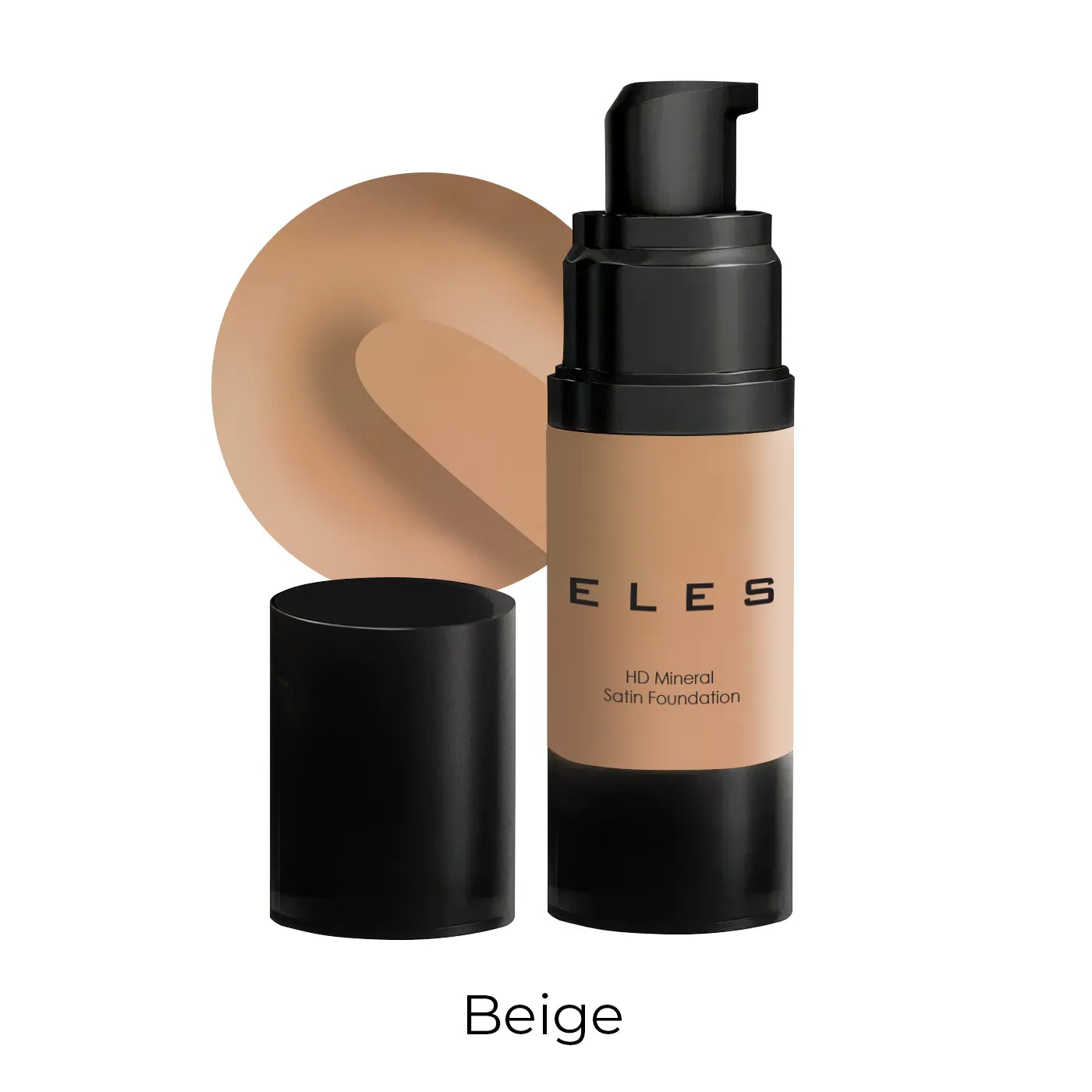ELES HD Mineral Satin Foundation 30ml  Beige on a white background