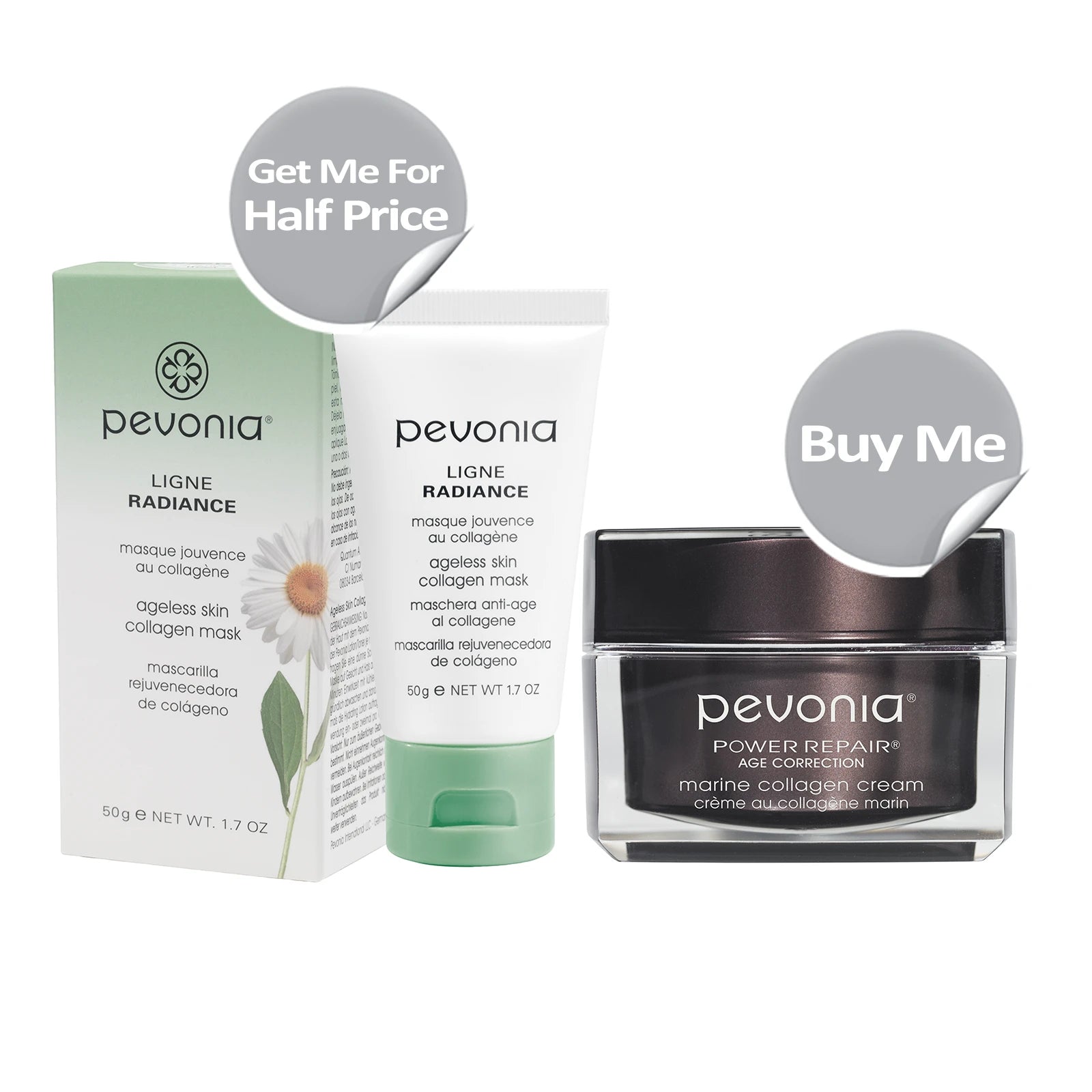 Purchase the Marine Collagen Cream 50g and get the Ageless Skin Collagen Mask 50g at HALF PRICE
