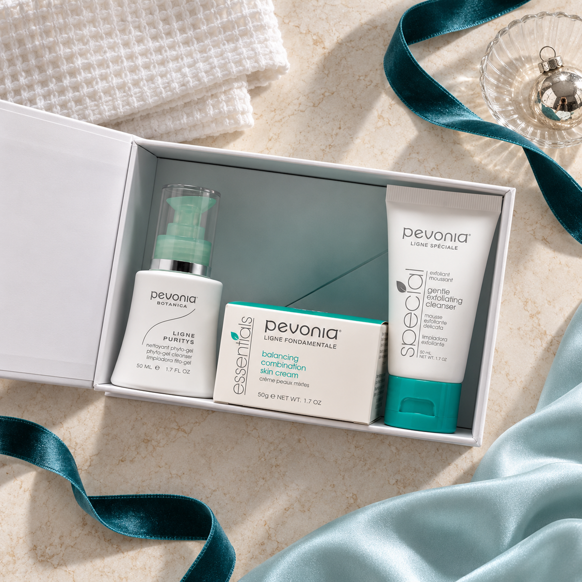 Combination Skin Essentials Gift Pack - open box