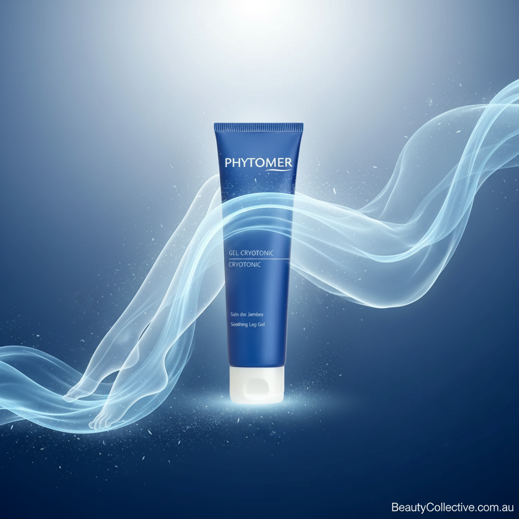 Blue Phytomer tube with wavy light effects on a dark blue background