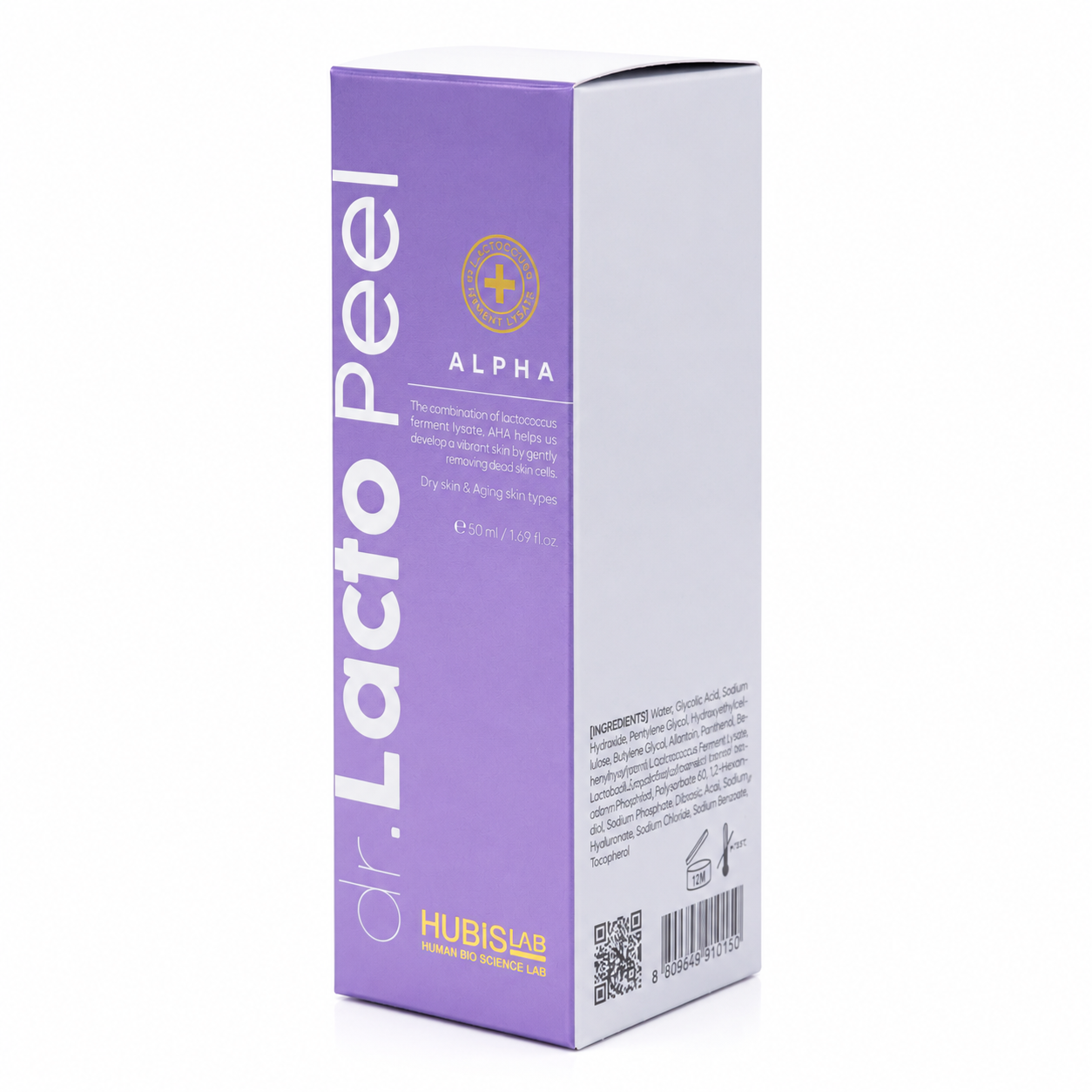 HUBISLAB Dr. Lacto Peel packaging on a white background