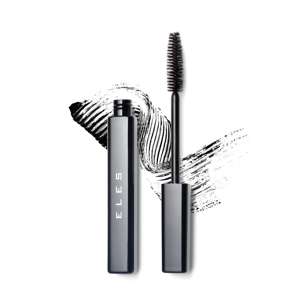 Mascara with brush and ELES branding on a white background