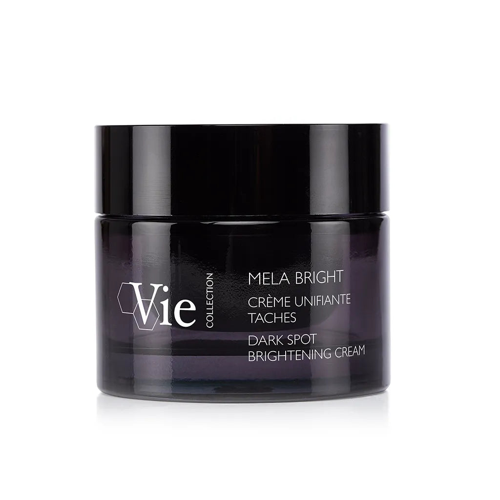 Vie Mela Bright dark spot brightening cream jar on a white background