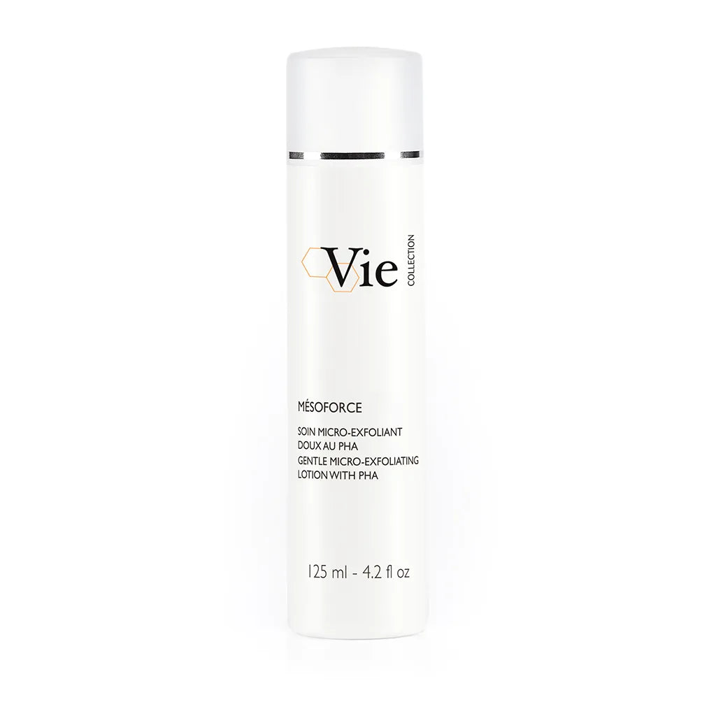 Skincare bottle labeled 'Vie' on a white background