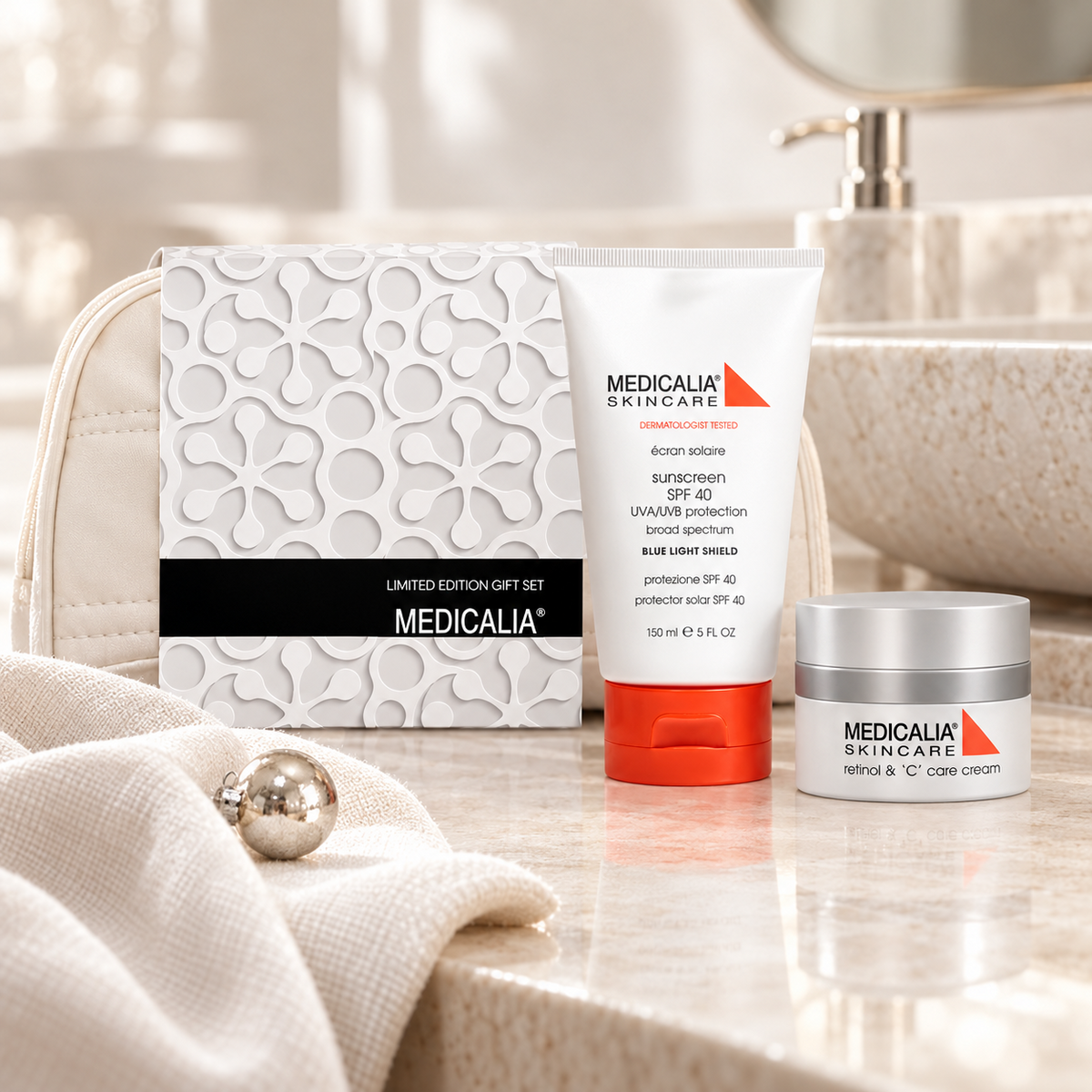 Medicalia Retinol and C Care Cream & Sunscreen Gift Bag - lifestyle