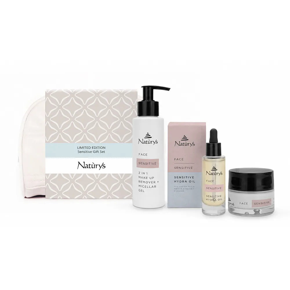 Naturys Face Sensitive Gift Set featuring a limited edition sensitive gift bag