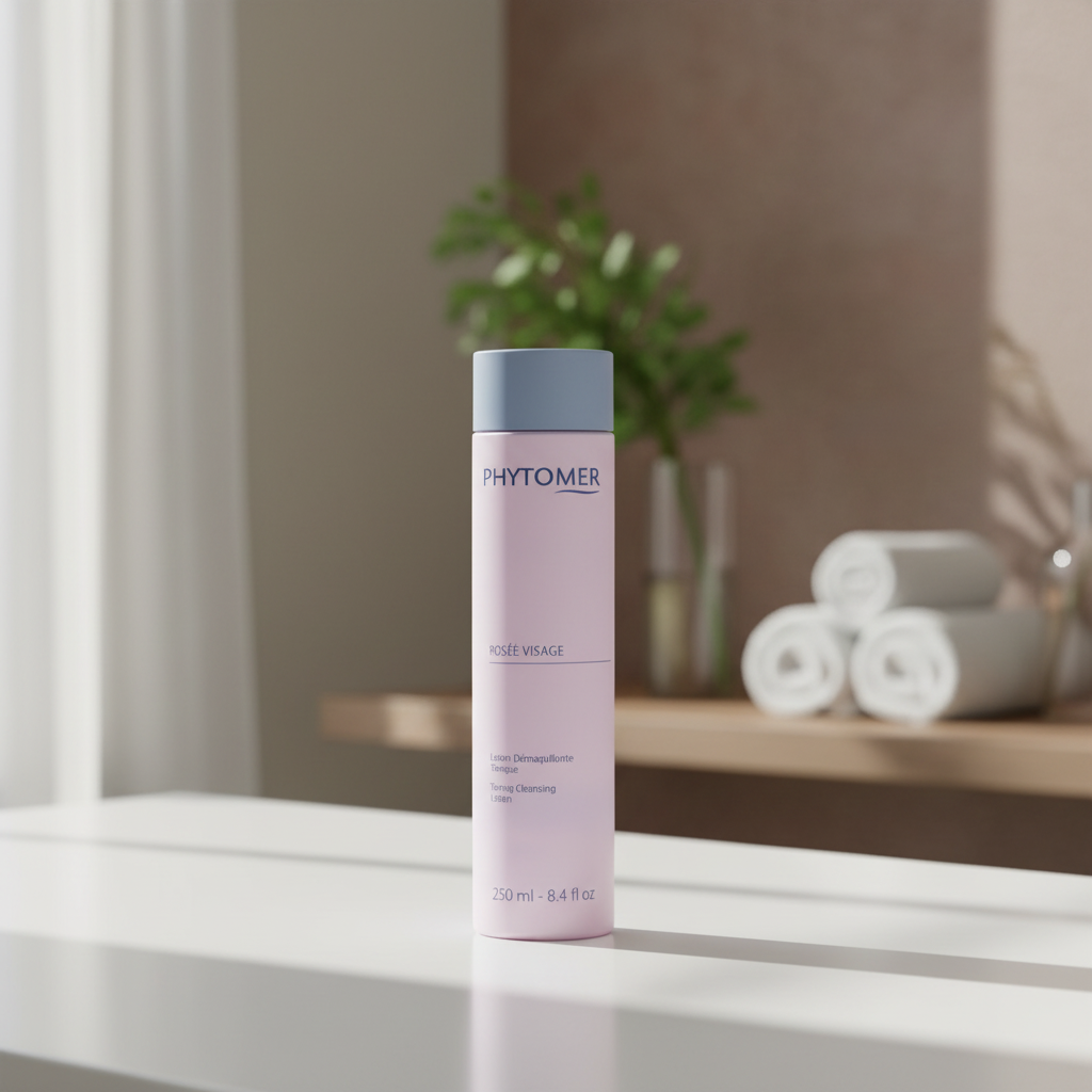 Phytomer facial cleansing lotion bottle 250ml on a light gray background