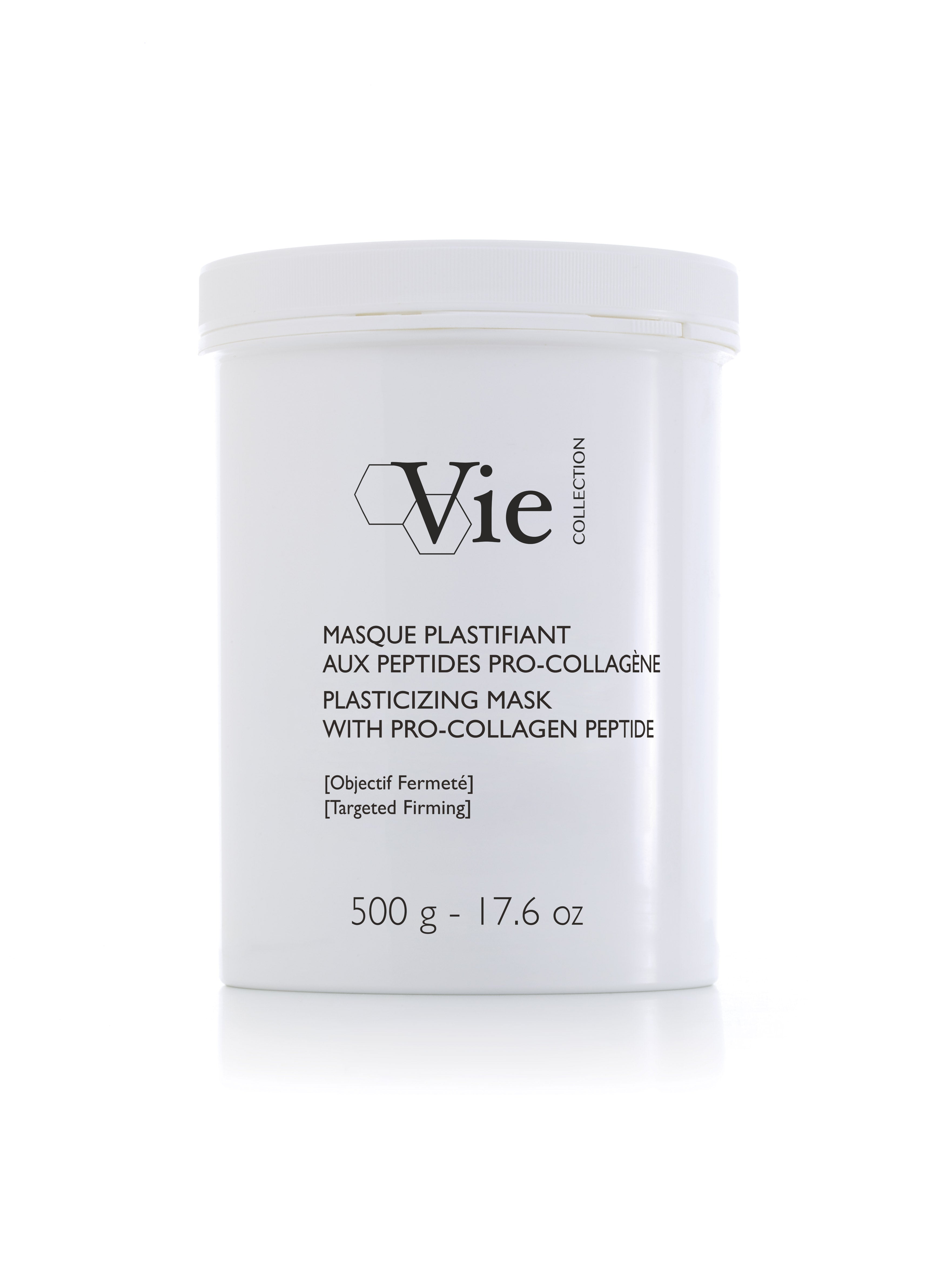 Vie plasticizing mask packaging on a white background