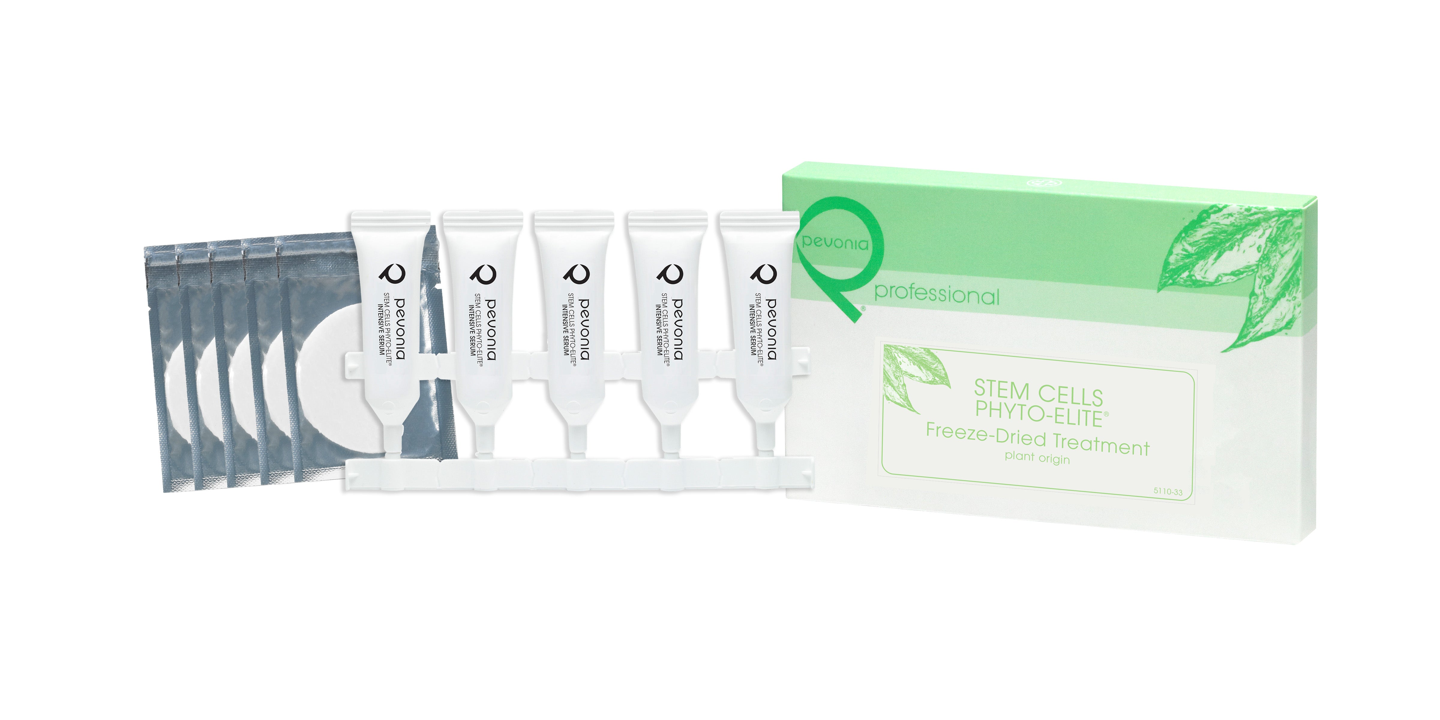 Pevonia Stem Cells Phyto-Elite Freeze-Dried Treatment product pack for mature skin and visible signs of ageing