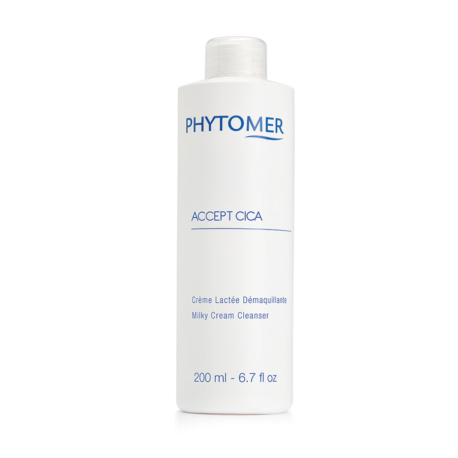 A bottle of Phytomer ACCEPT CICA Milky Cream Cleanser, 200ml.