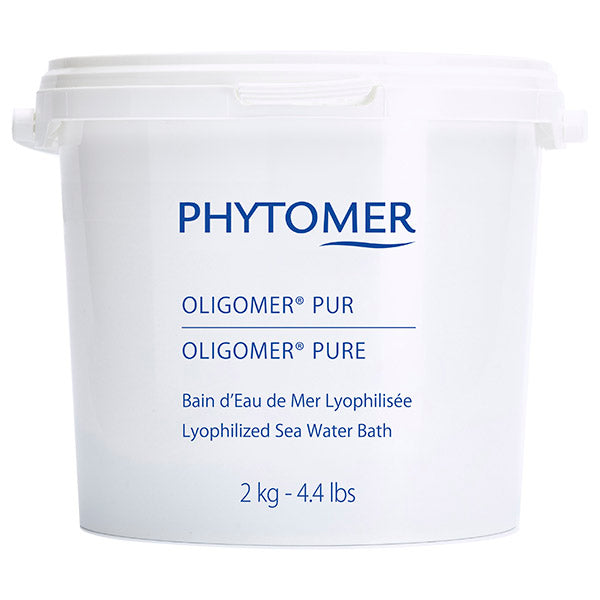 A container of Phytomer Oligomer Pure Lyophilized Seawater Bath against a white background.