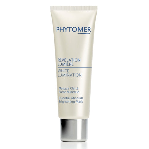 A tube of Phytomer White Lumination Essential Minerals Brightening Mask.