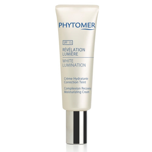 A tube of Phytomer White Lumination Complexion Recovery Moisturizing Cream SPF 15.