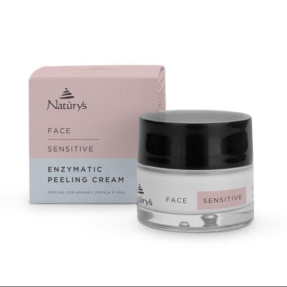 Naturys enzymatic peeling cream jar and box on a white background