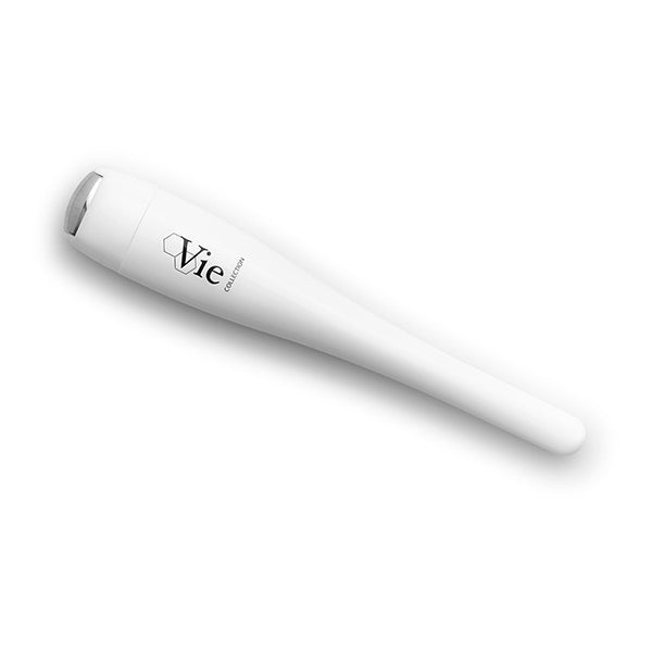 A single white massage pen with the brand name 'Vie' inscribed on the side.