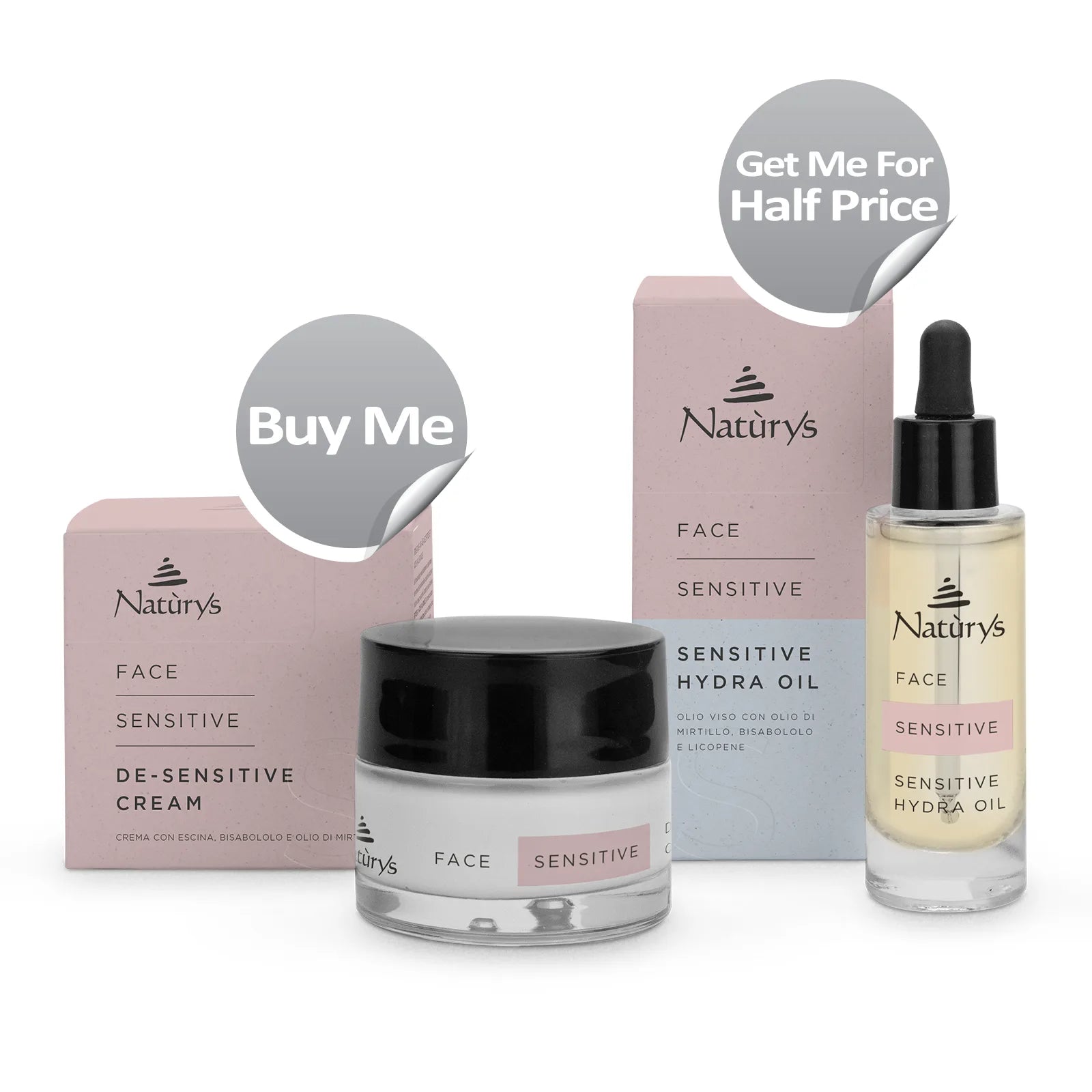 Purchase De-Sensitive Cream 50ml and Get Sensitive Hydra Oil 30ml at Half Price