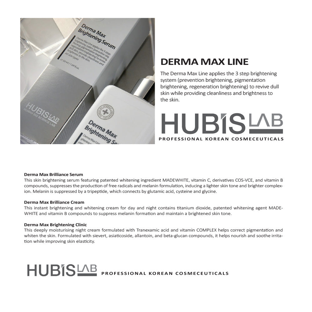 brochure for Hubislab's Derma Max line