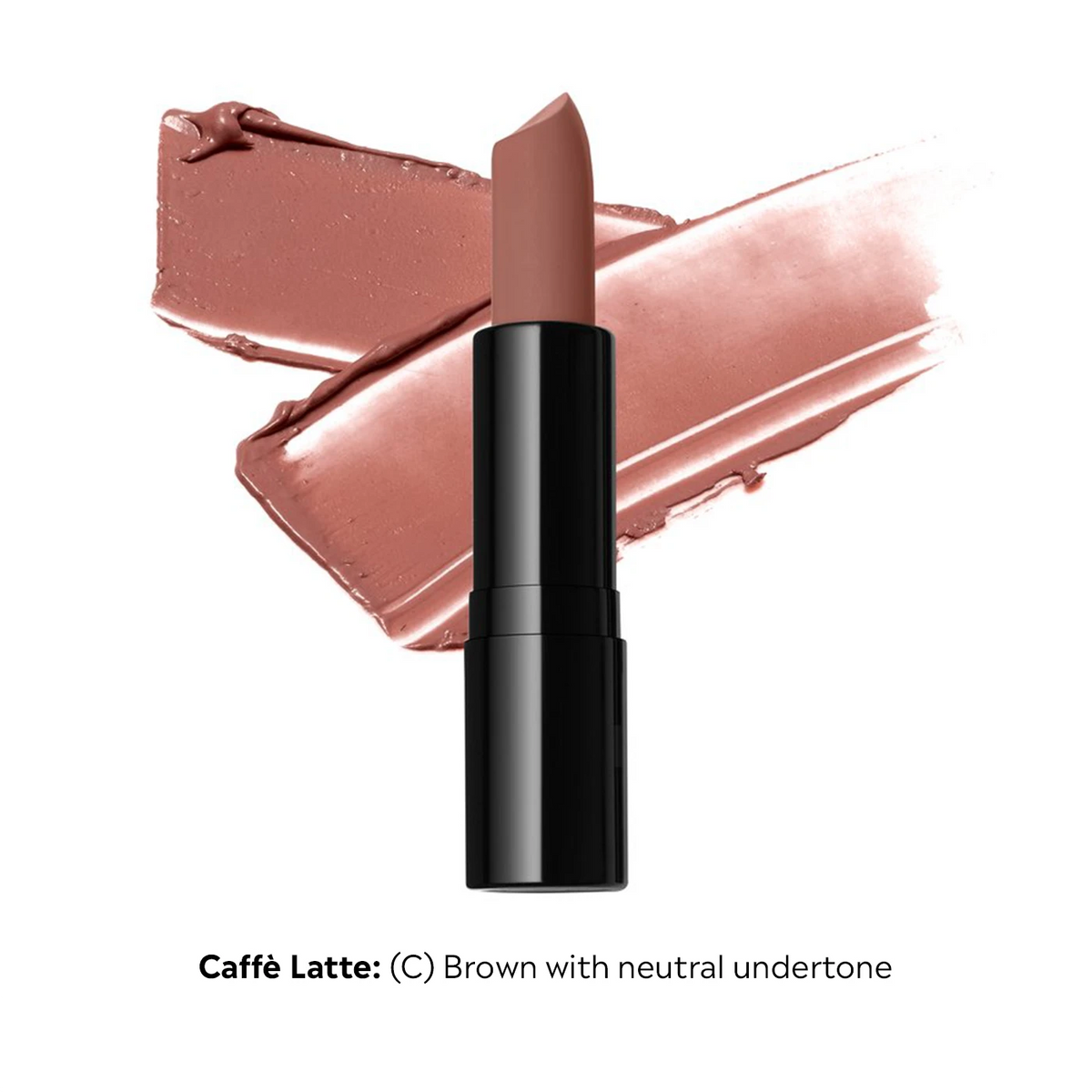 ELES Essence de Nude lipstick in Caffè Latte, a nude lipstick shade.