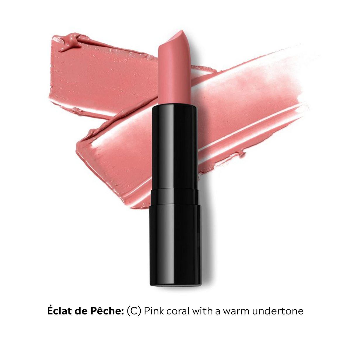 ELES Essence de Nude lipstick in Éclat de Pêche, a nude lipstick shade.