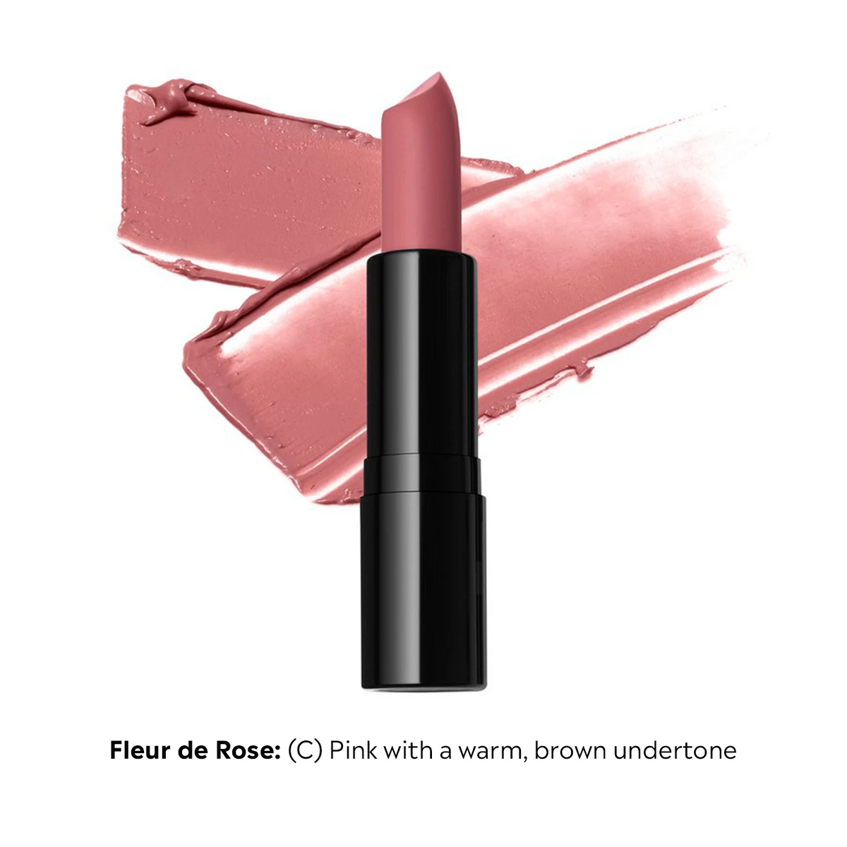 ELES Essence de Nude lipstick in Fleur de Rose, a nude lipstick shade.