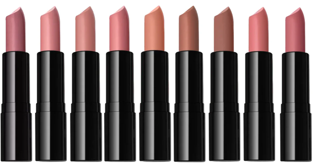 ELES Essence de Nude Lipstick Full Set showing nine nude lipstick shades in black ELES packaging.