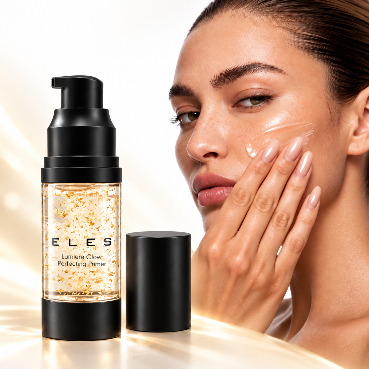 ELES Lumiere Glow Perfecting Primer video cover showing the primer and application