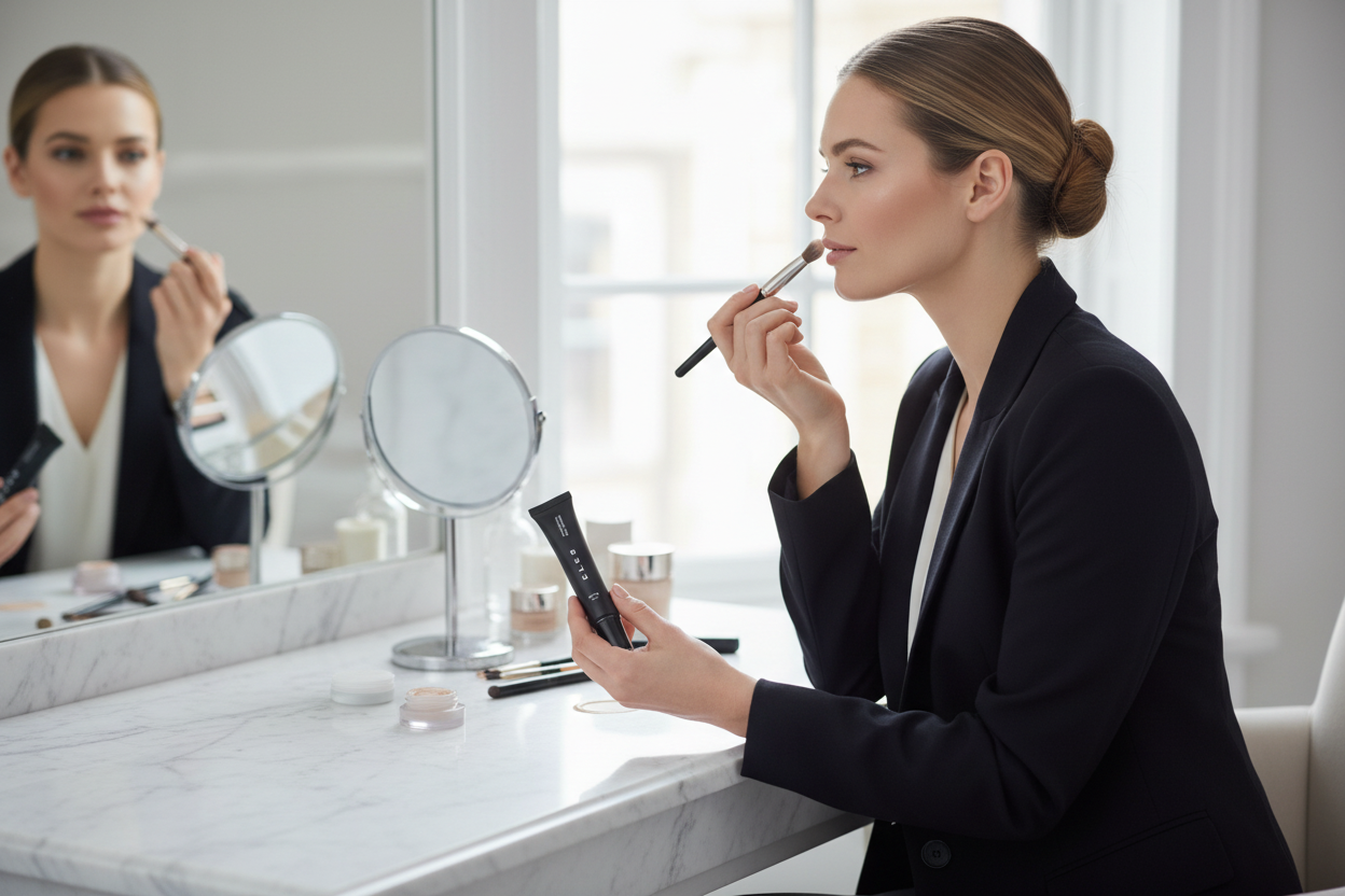 ELES Mineral Flawless Finish Foundation used for natural-looking complexion coverage during everyday makeup application.