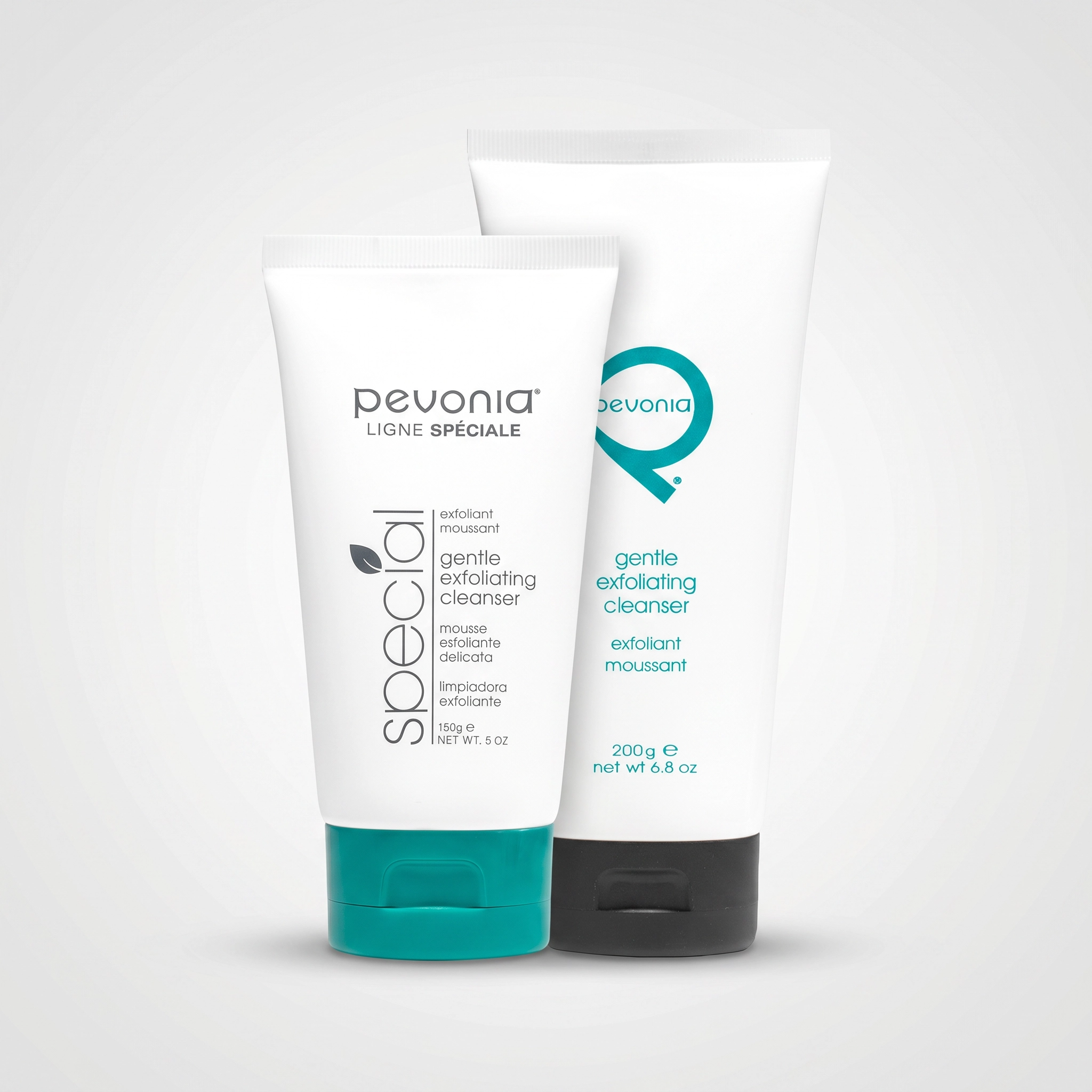 Pevonia Gentle Exfoliating Cleanser duo professional 200g and retail size 150g tubes duo exfoliating facial cleanser for clinic use