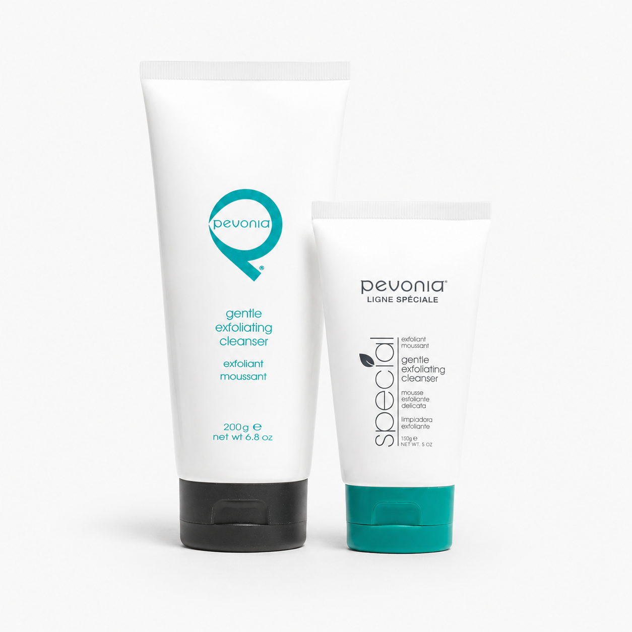 Pevonia Gentle Exfoliating Cleanser duo professional 200g and retail size 150g tubes duo exfoliating facial cleanser for clinic use
