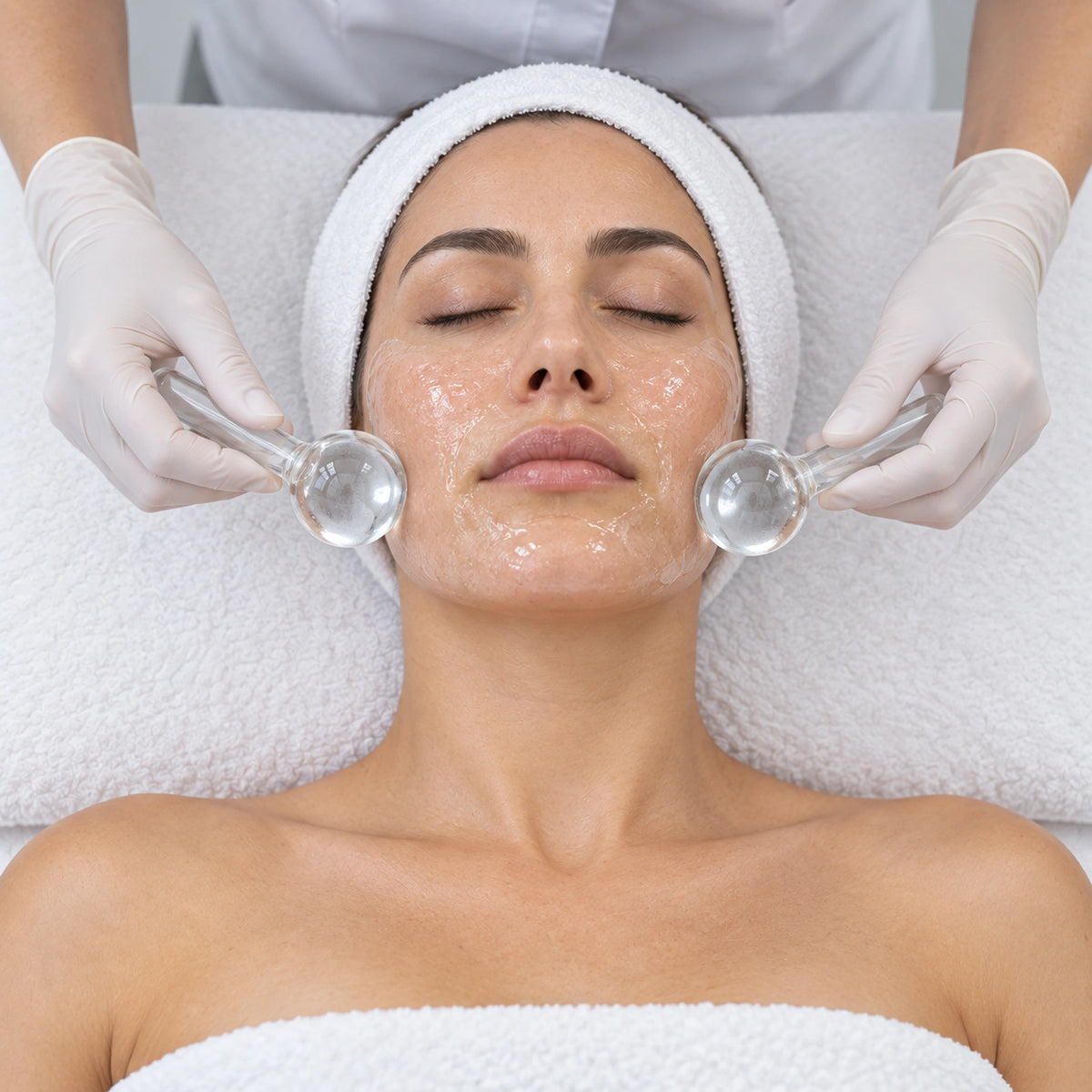 Soothing gel stage with the optional use of cooling globes.