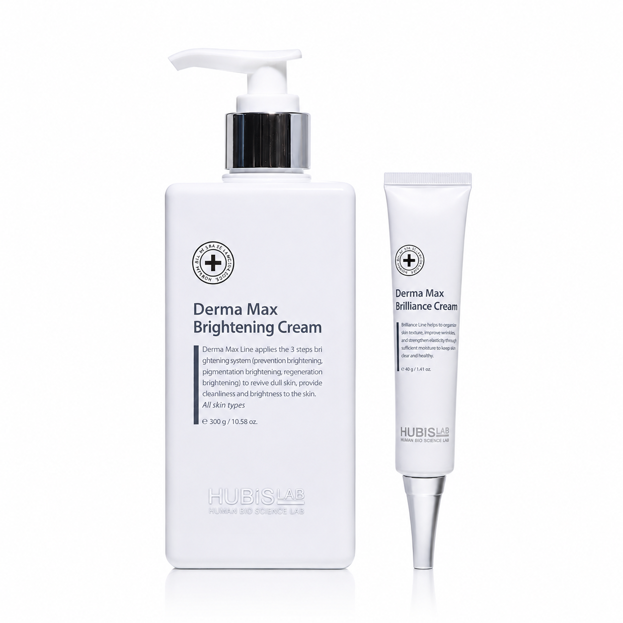 Hubislab Derma Max Brilliance Cream retail and professional size duo image.