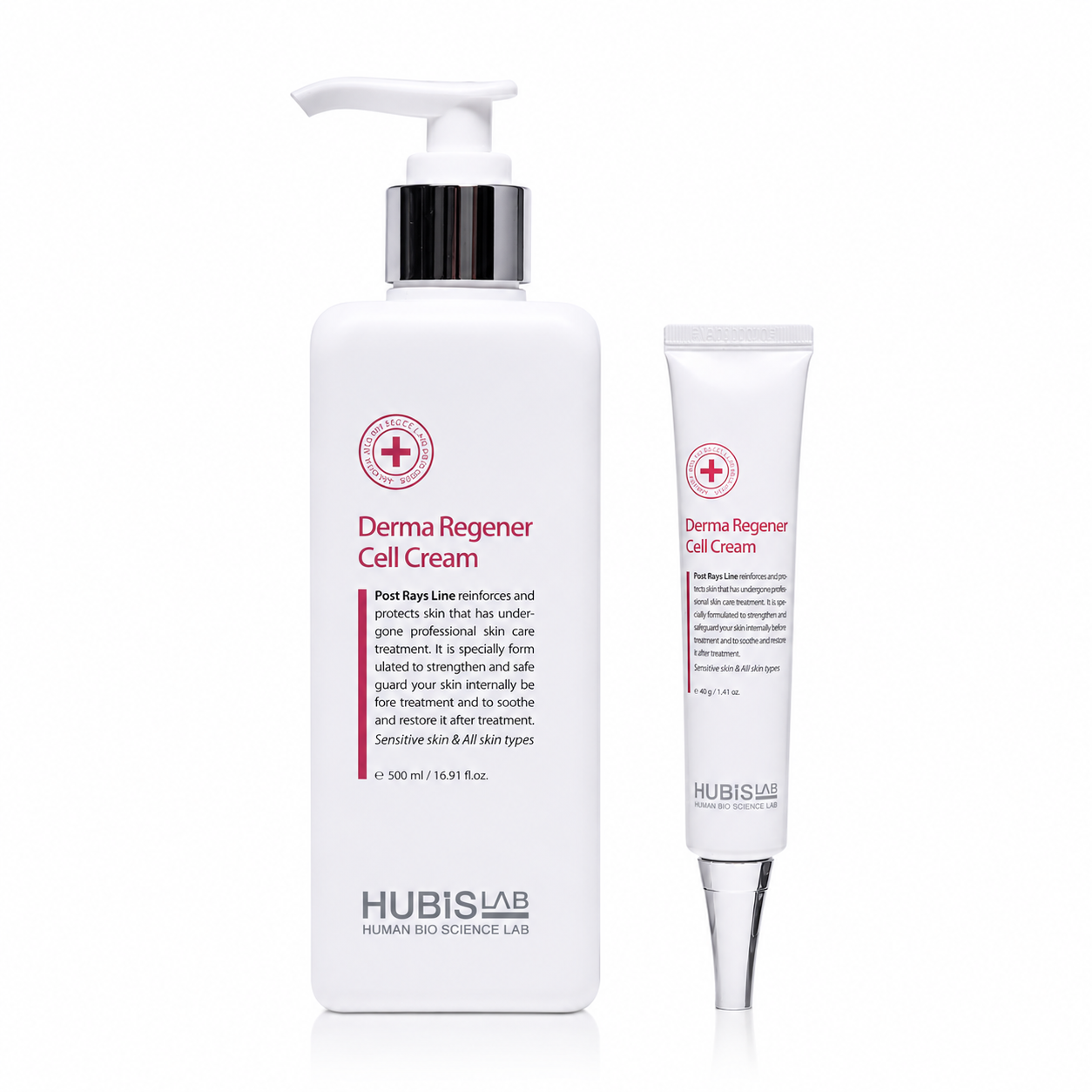Hubislab Derma Regener Cell Cream retail and professional size duo image.