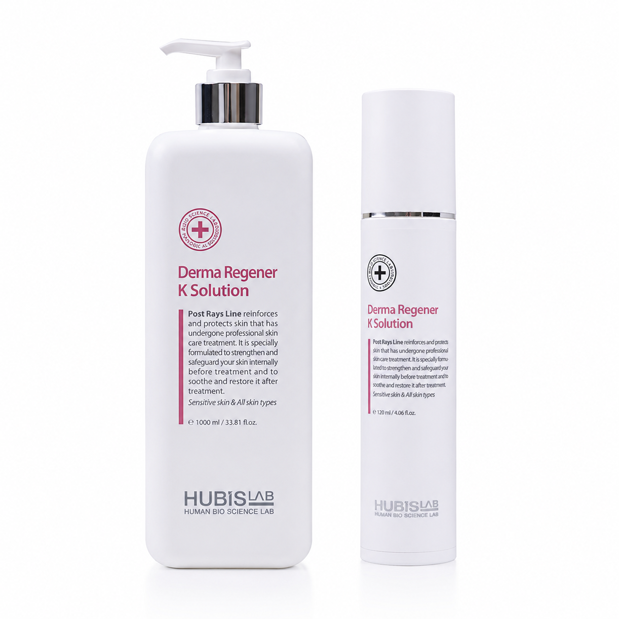 Hubislab Derma Regener K Solution retail and professional size duo image.