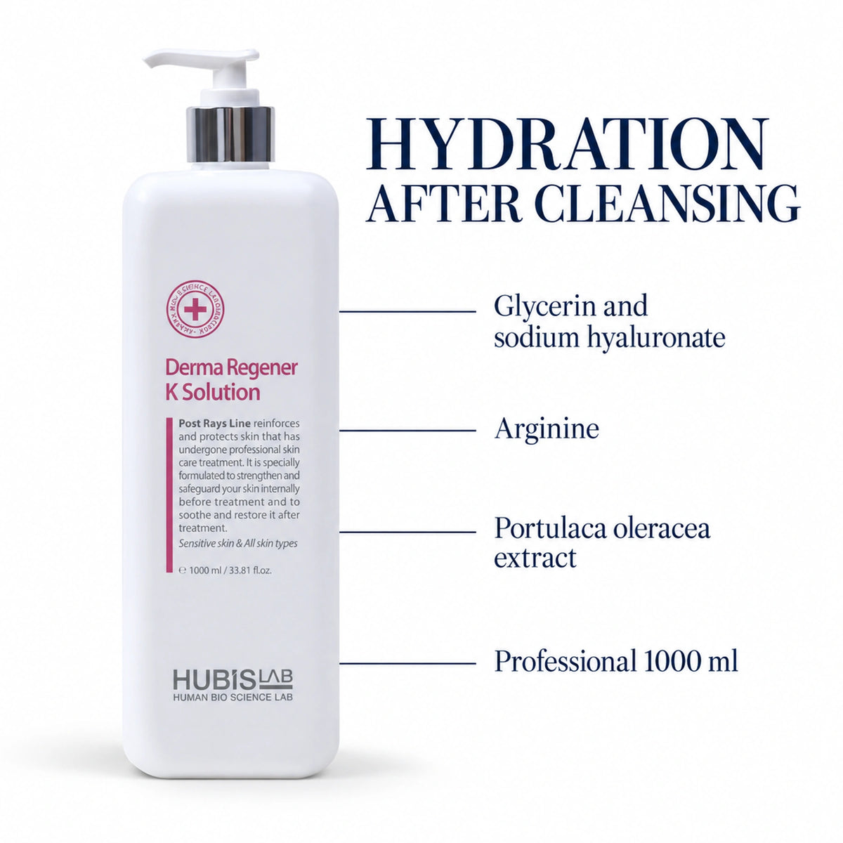 HUBISLAB k solution packaging with verified product and ingredient information.
