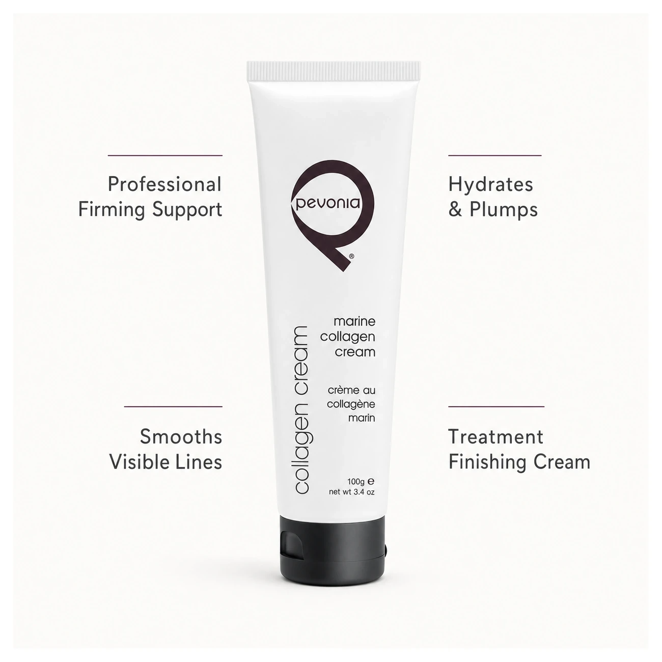Pevonia Age Correction Marine Collagen Cream 100ml professional benefit callout image for salon, spa and clinic ageing-skin treatments.