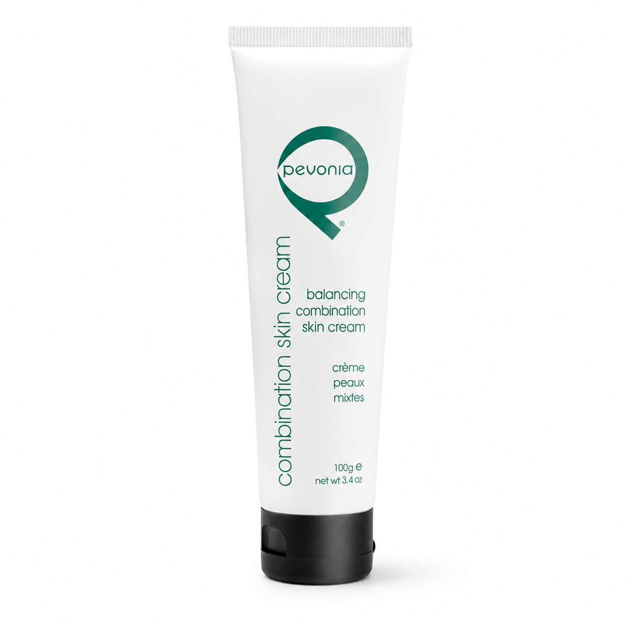 Pevonia Balancing Combination Skin Cream 100ml tube on a clean white studio background.