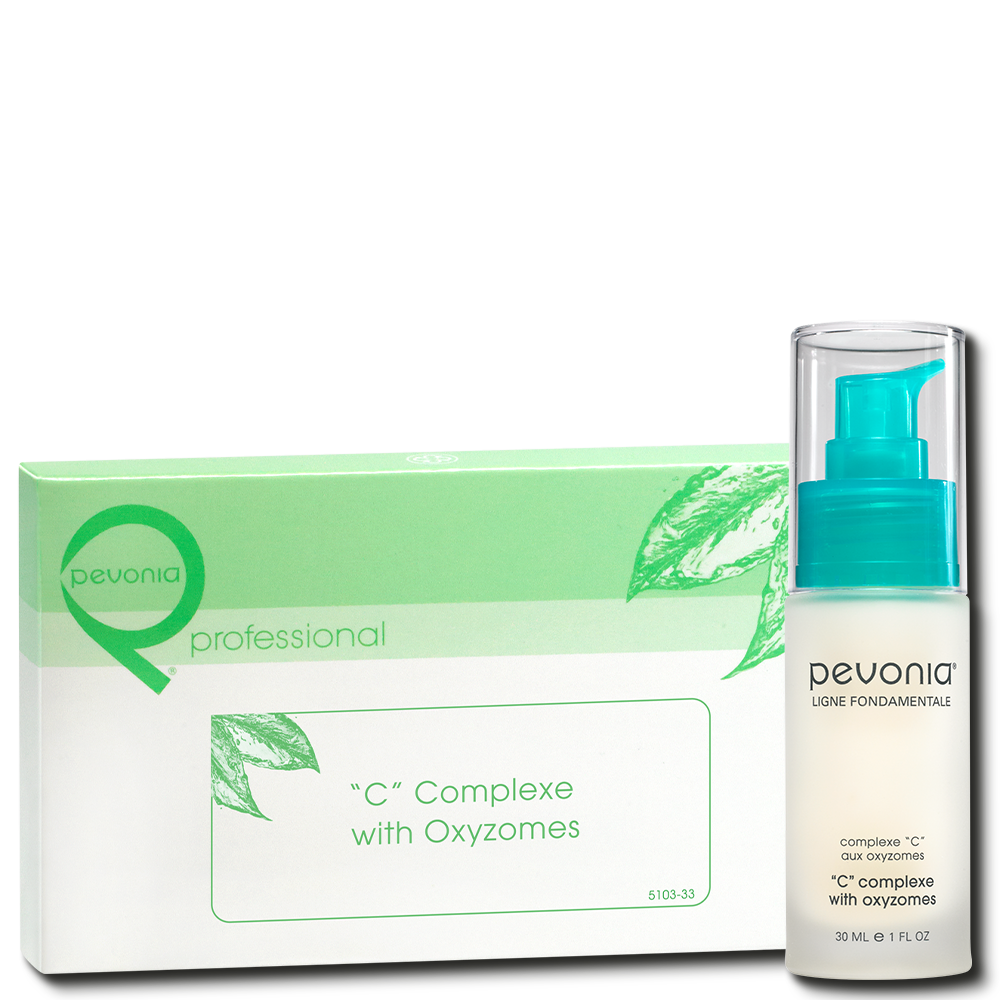 Pevonia C Complexe with Oxyzomes serum and professional treatment box.