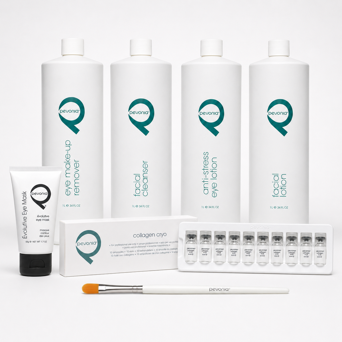 Pevonia Collagen Cryo professional eye treatment products used for a targeted eye-contour treatment upgrade