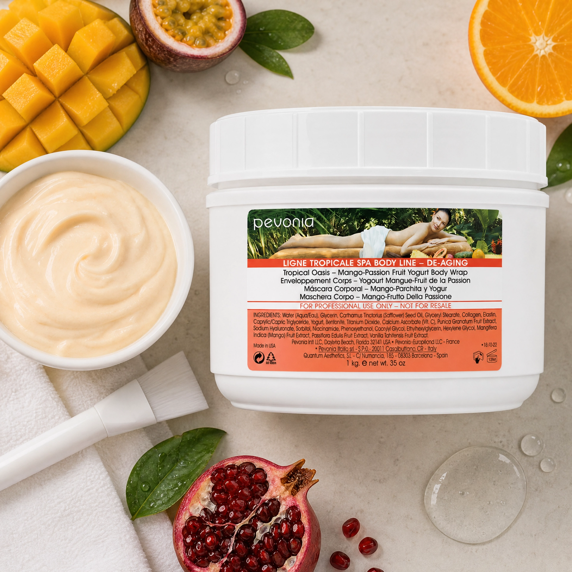 pevonia-de-aging-yogurt-body-wrap-treatment-with-mango-1kg-ingredient-flatlay