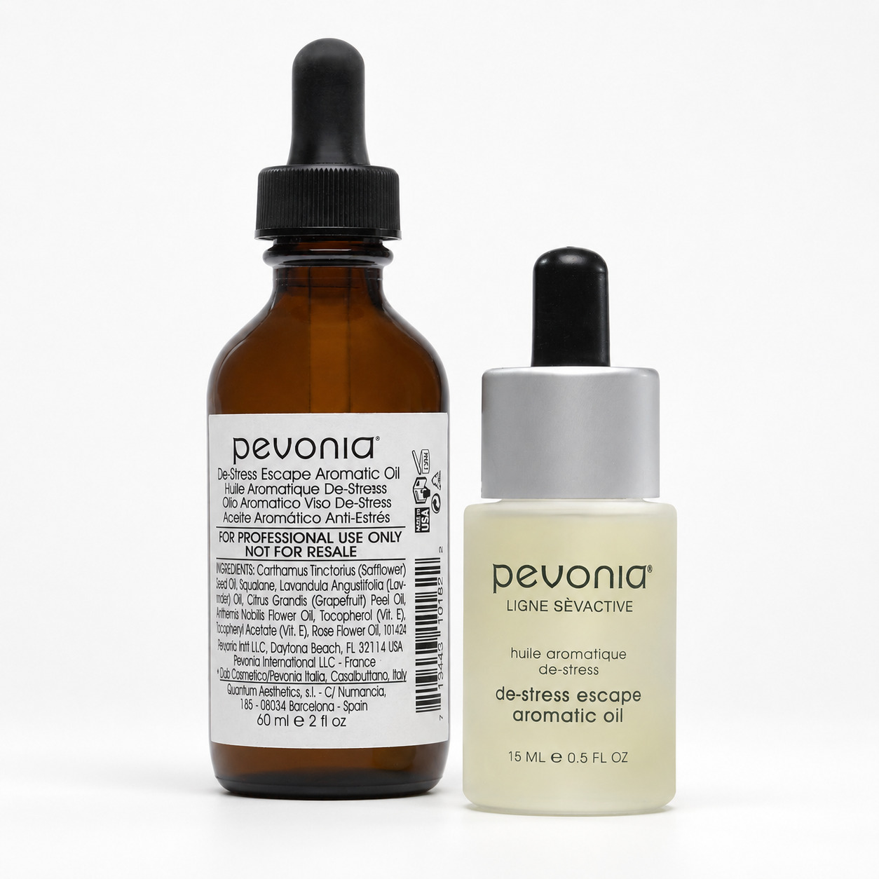 Pevonia De-Stress Escape Aromatic Oil retail and professional variant image.
