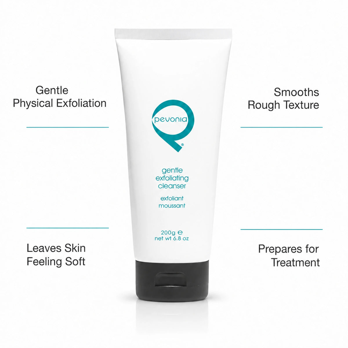 Pevonia Gentle Exfoliating Cleanser 200 g with benefits for physical exfoliation, smoother texture, softness and treatment preparation