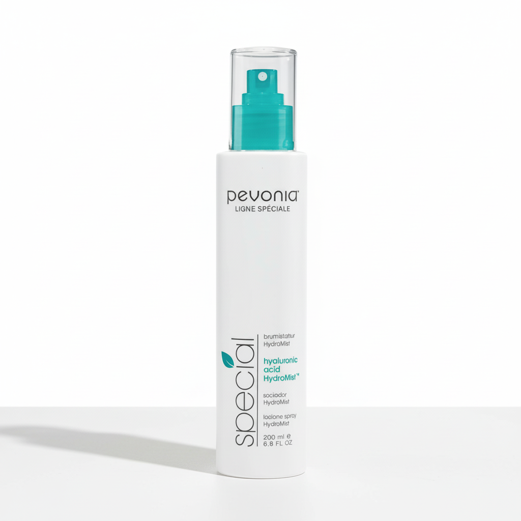 Pevonia Hyaluronic Acid HydraMist 200ml retail bottle with a white background