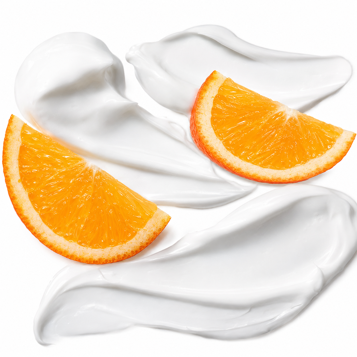 Pevonia Micro-Emulsified Massage Oil Anti-Stress with glossy emulsified texture and fresh orange slices.